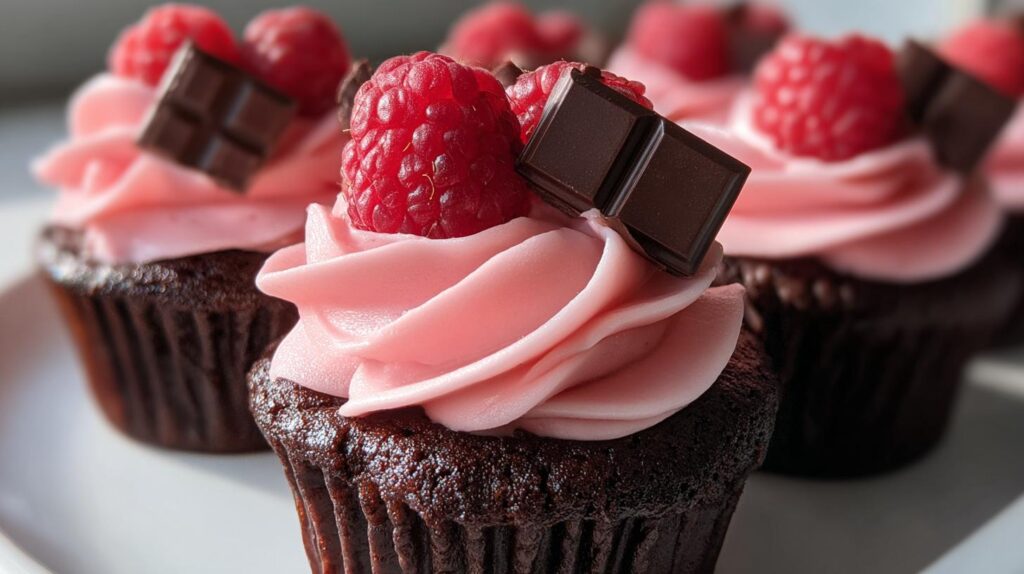 Chocolate raspberry cupcakes