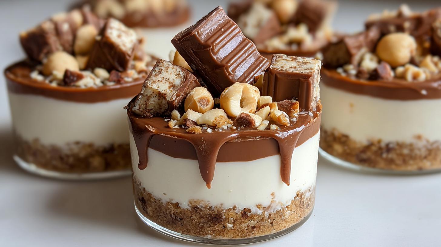 Kinder Bueno cheesecake cups