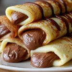 Nutella stuffed crepe rolls