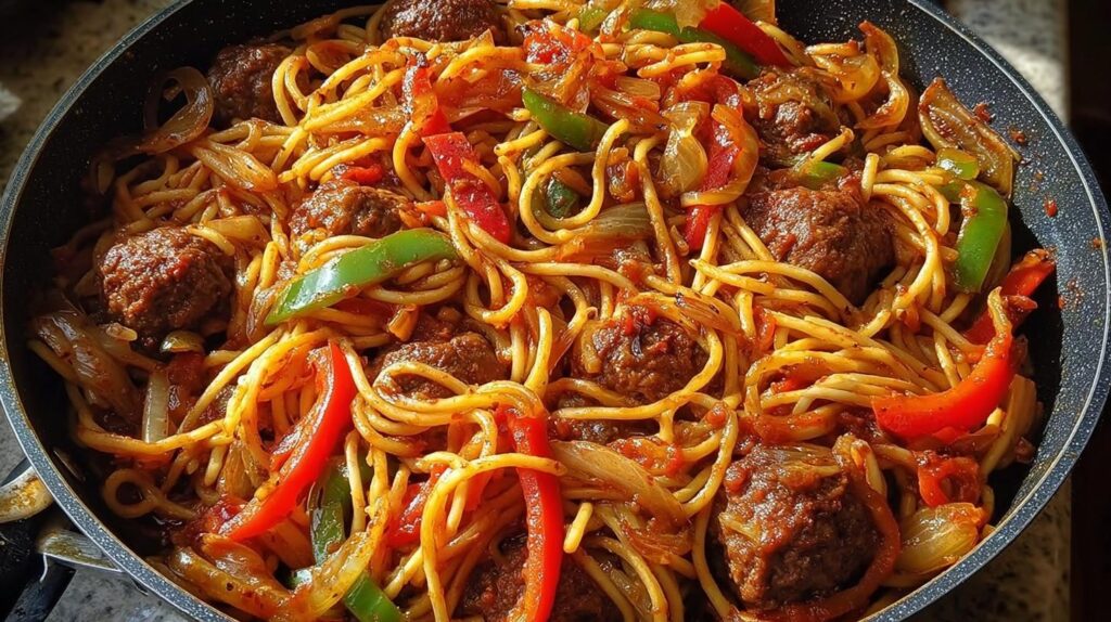 Spaghetti with meatballs
