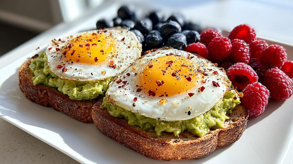 avocado toast with eggs