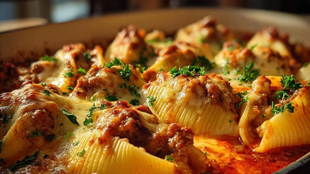 cheesy beef stuffed shells