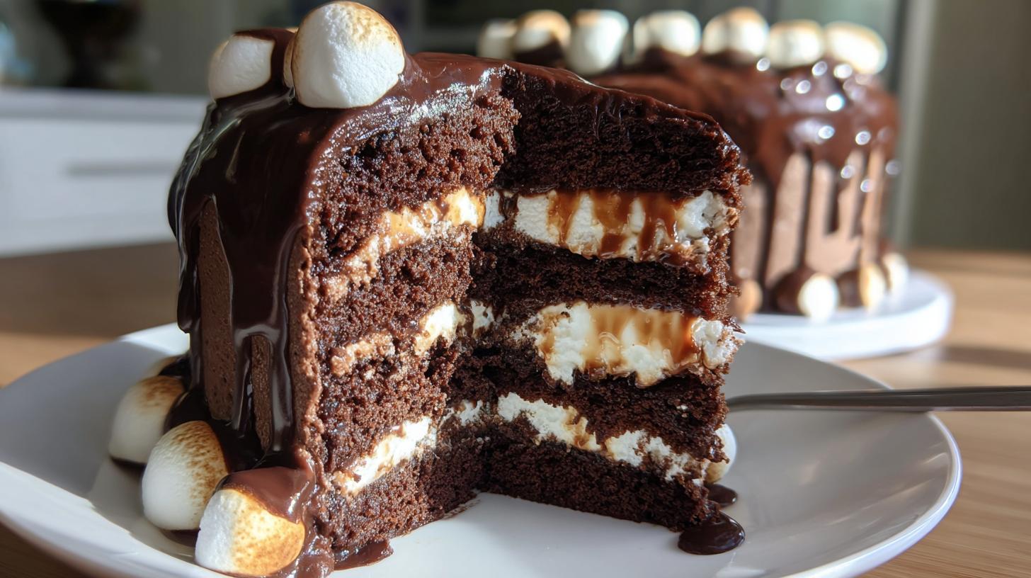 chocolate marshmallow layer cake