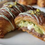 chocolate pistachio cream croissants