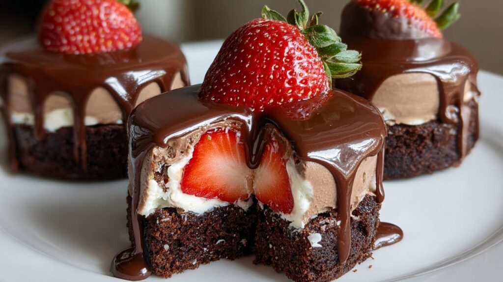 chocolate strawberry mini cakes