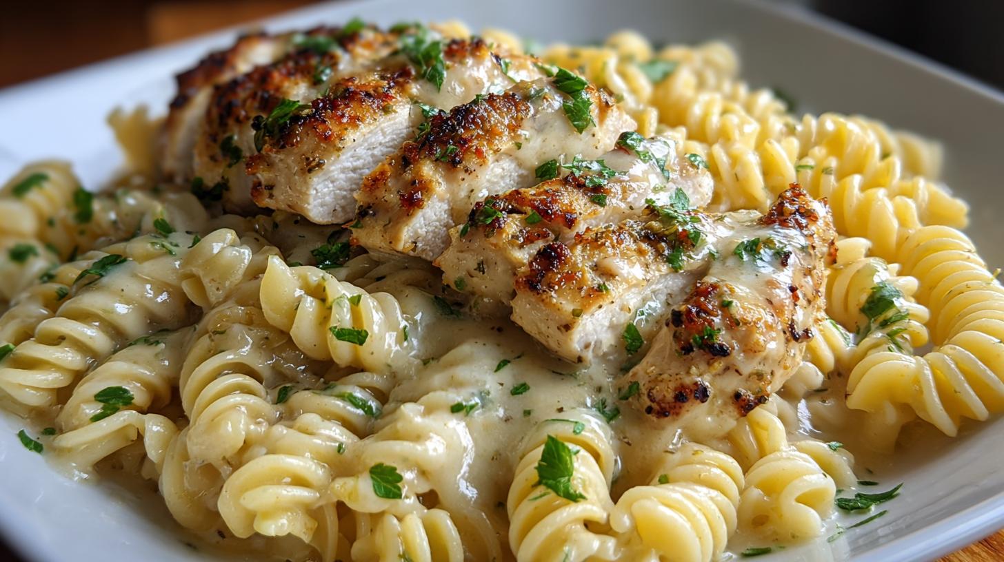 creamy garlic parmesan chicken pasta