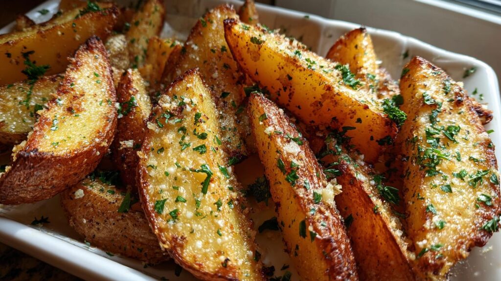 garlic parmesan potato wedges