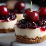 mini cherry cheesecakes