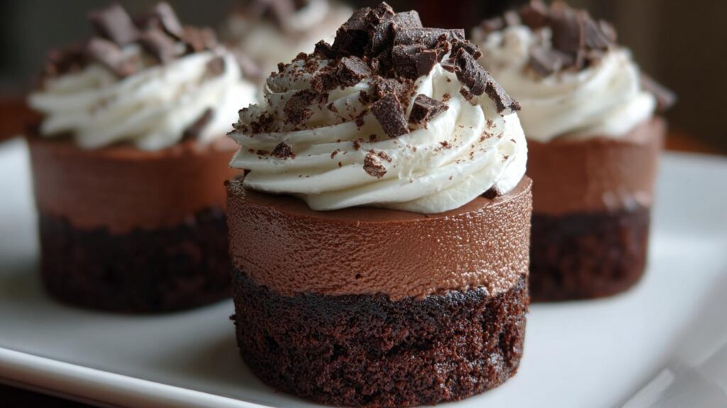 mini chocolate mousse brownies