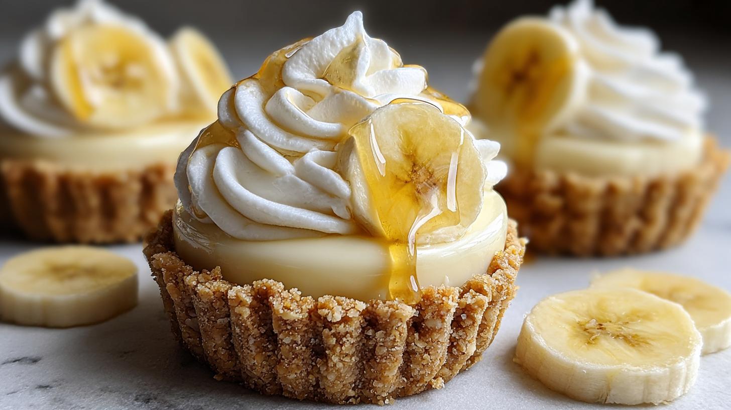 no-bake mini banana cream pies