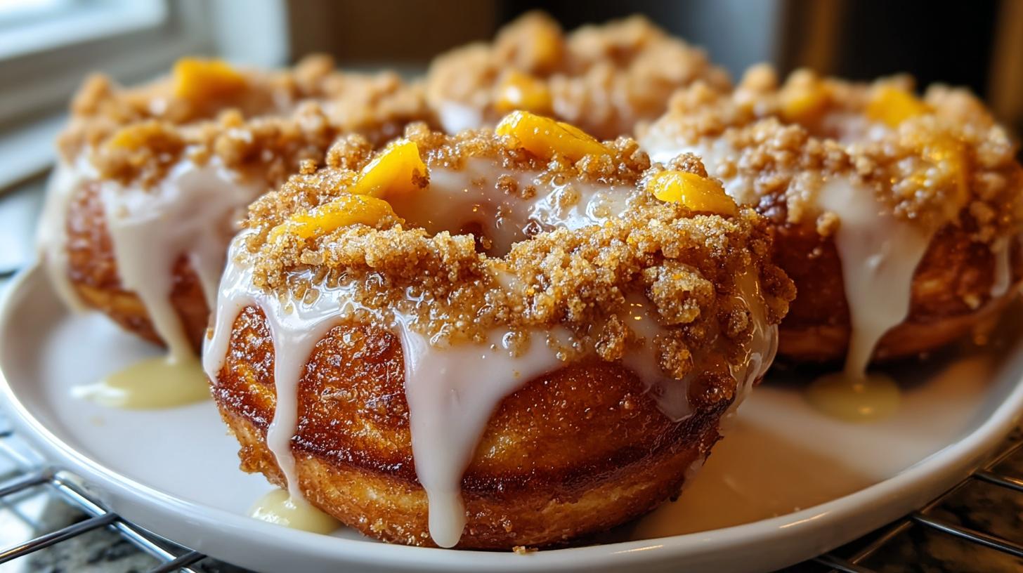 peach cobbler donuts