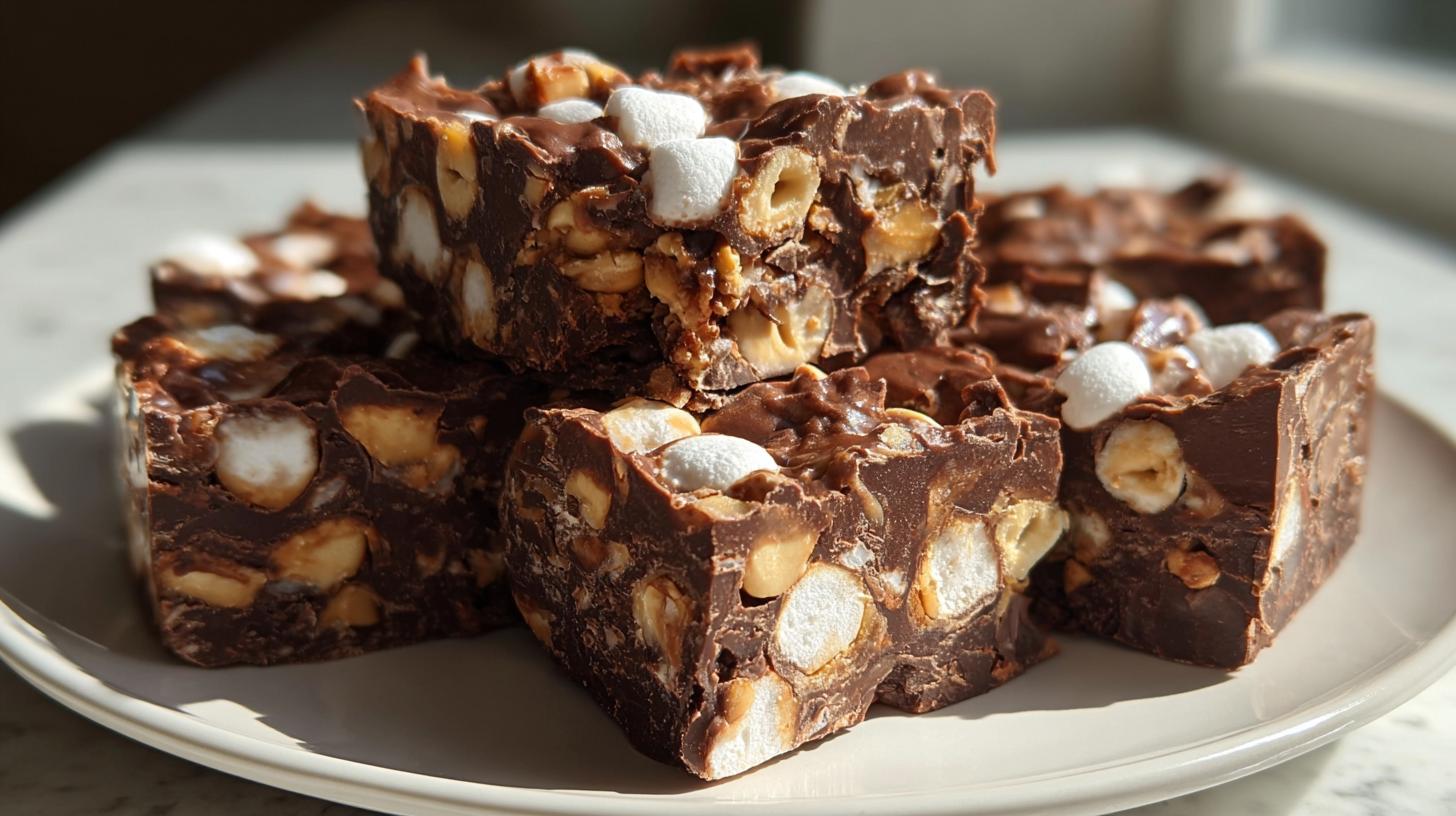 rocky road bars with marshmallows & peanut butter