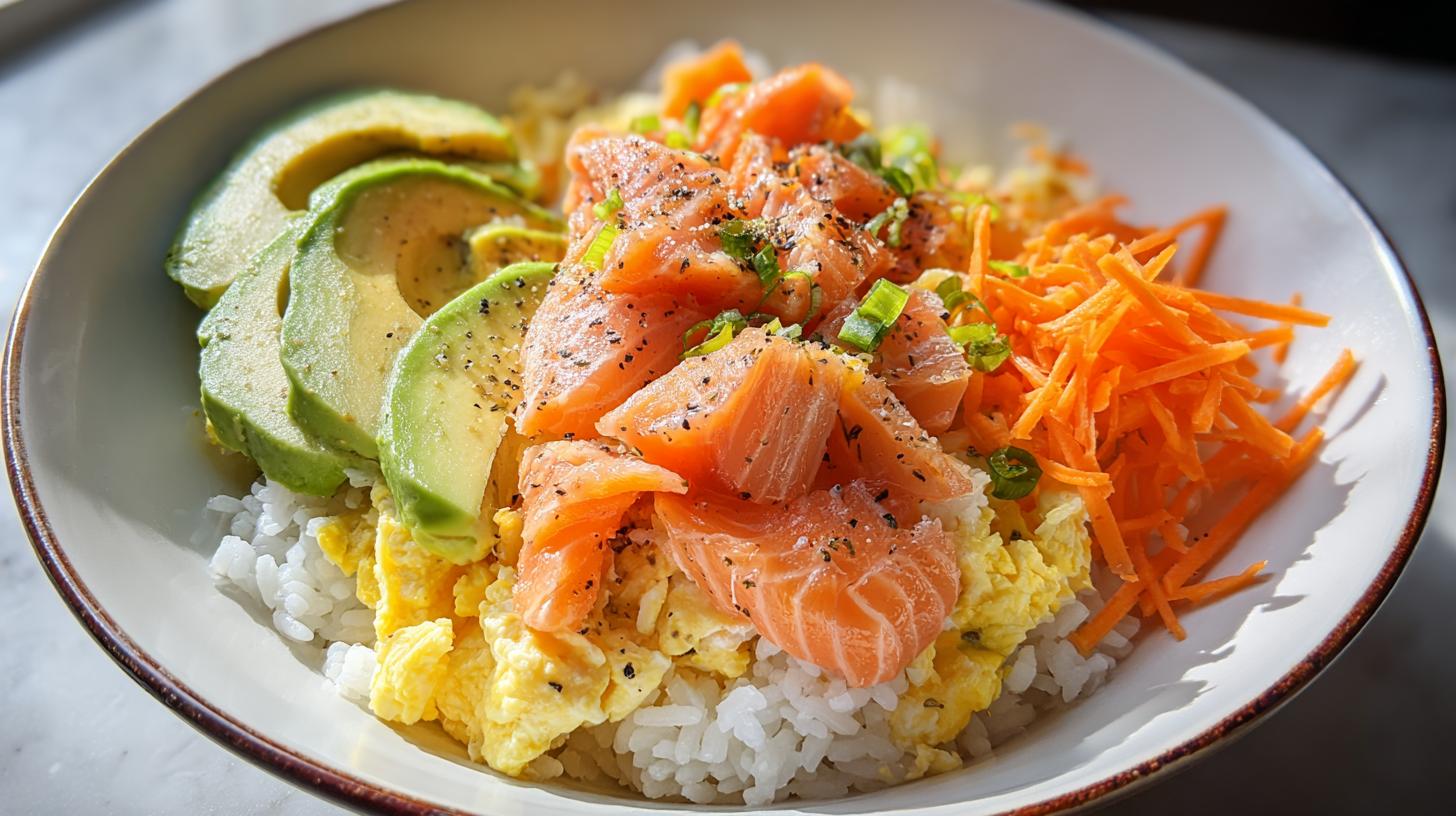 salmon rice bowl