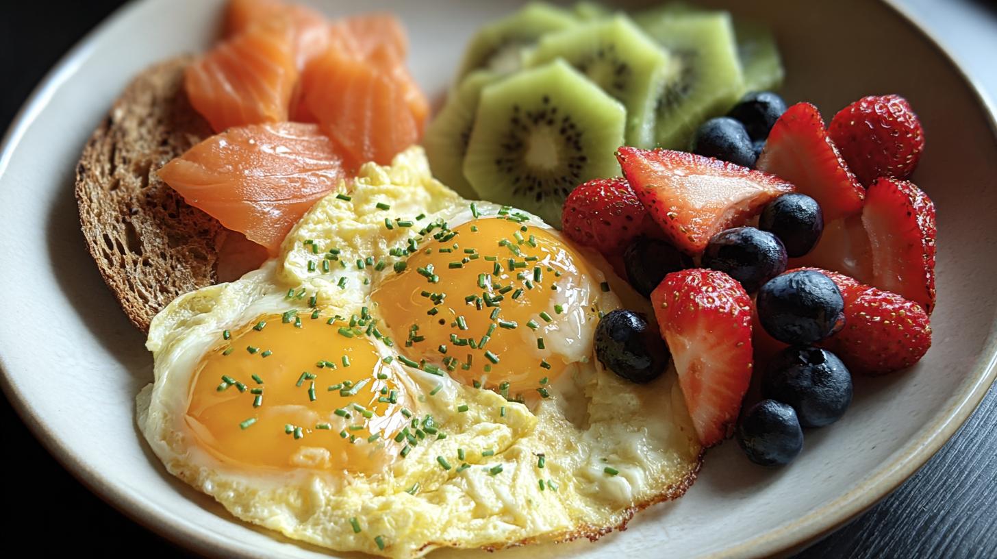 scrambled eggs and smoked salmon
