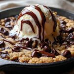 skillet oatmeal chocolate chip cookie