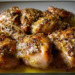 Garlic herb marinated chicken thighs