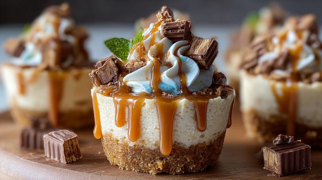 caramel chocolate cheesecake cups