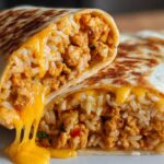 cheesy ground chicken & rice burritos