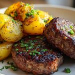 hamburger steaks with potatoes