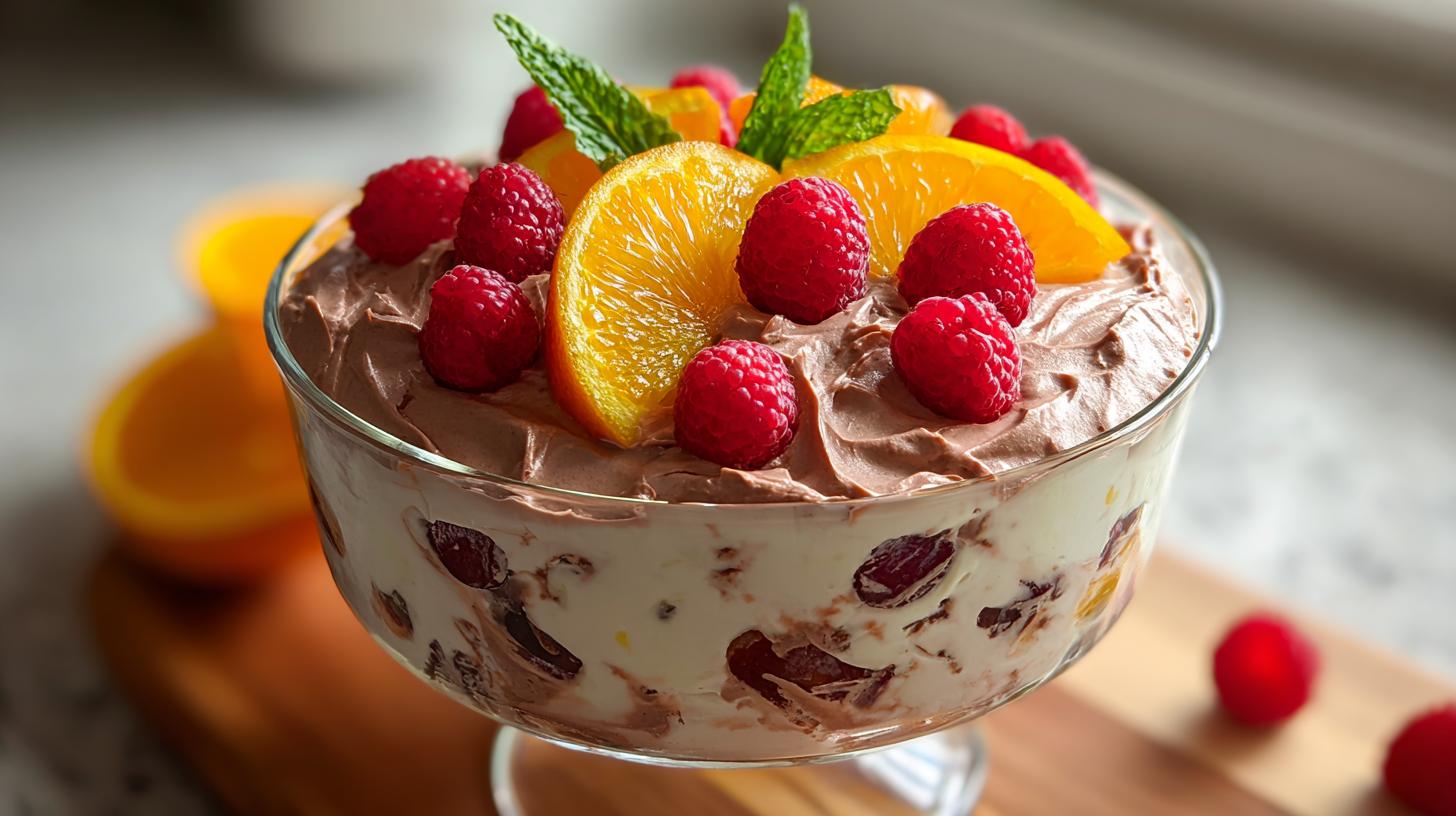 no bake fruit chocolate delight