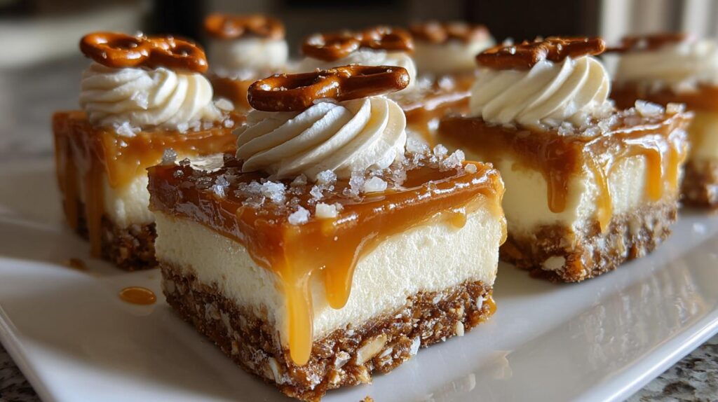 no bake salted caramel pretzel bars