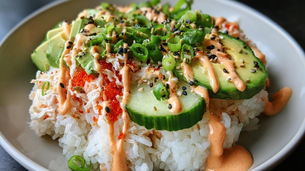 spicy california sushi bowl