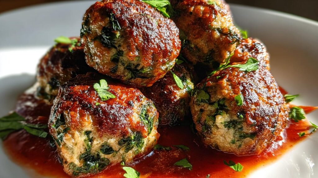 spinach garlic meatballs
