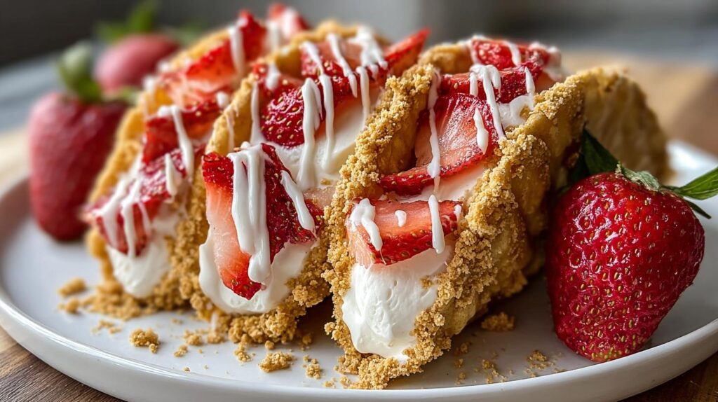 strawberry cheesecake tacos