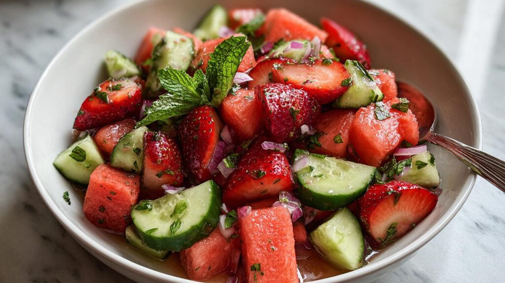 Strawberry Watermelon Cucumber Salad