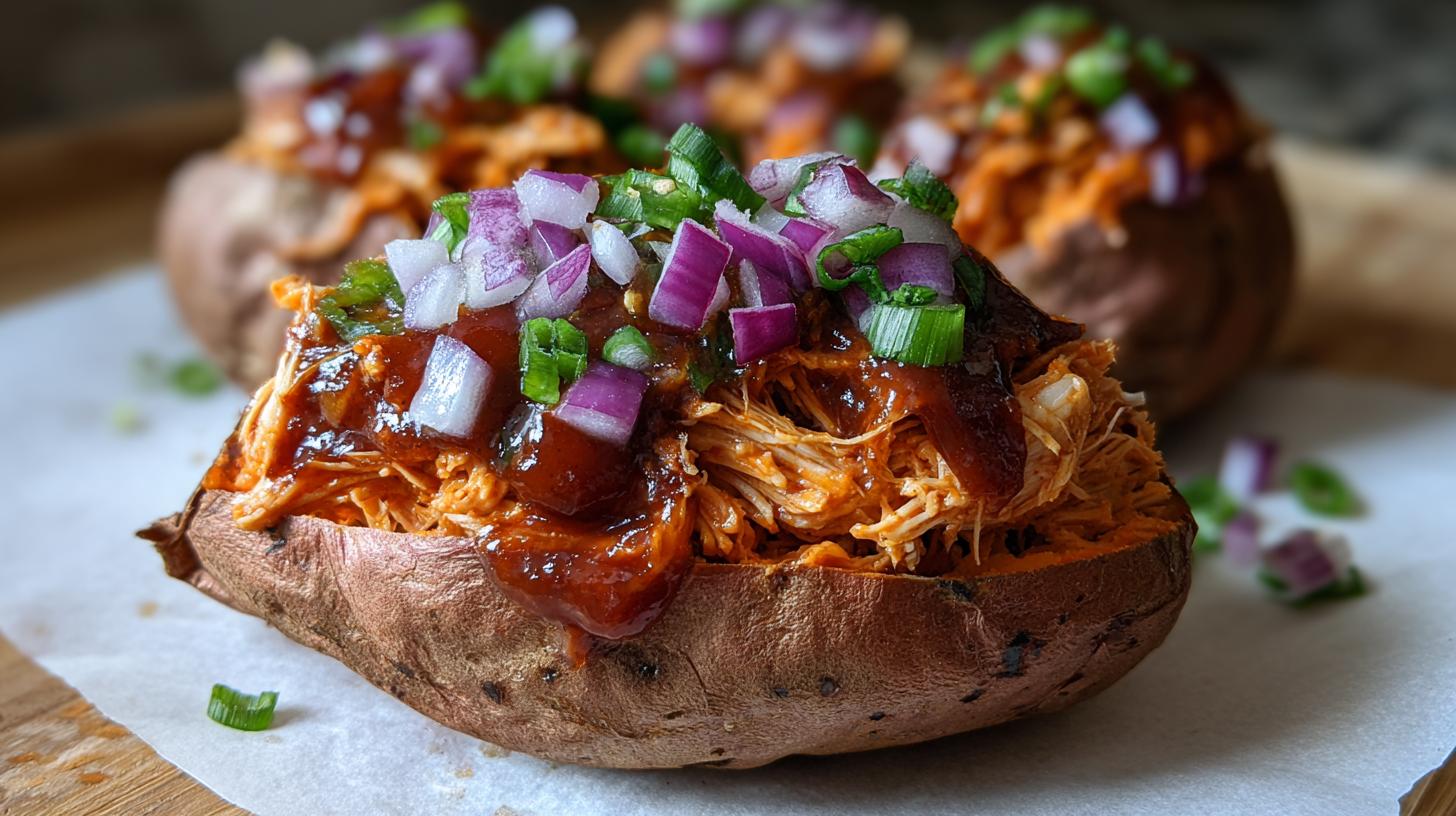 bbq chicken stuffed sweet potatoes