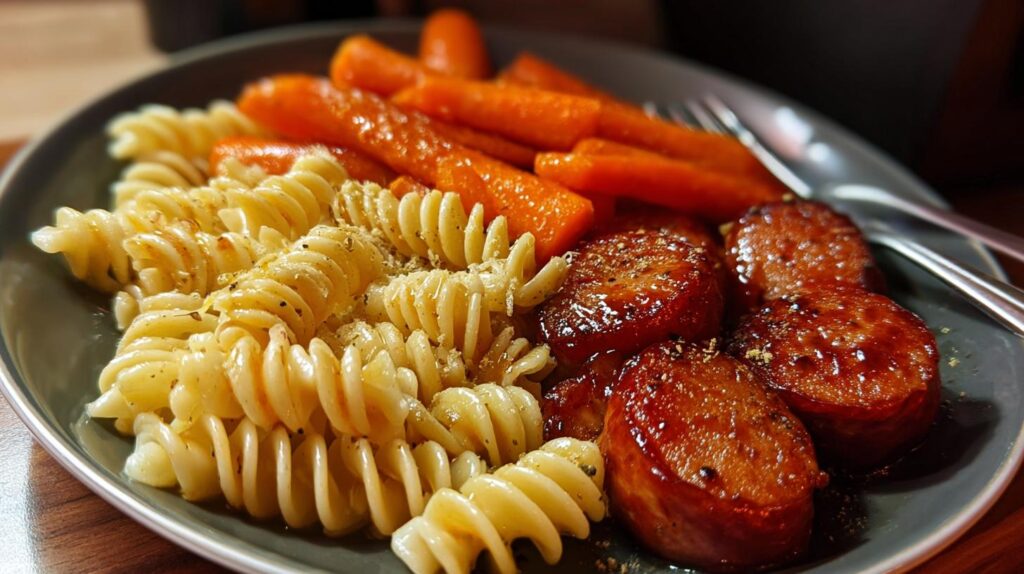 honey garlic sausage dinner