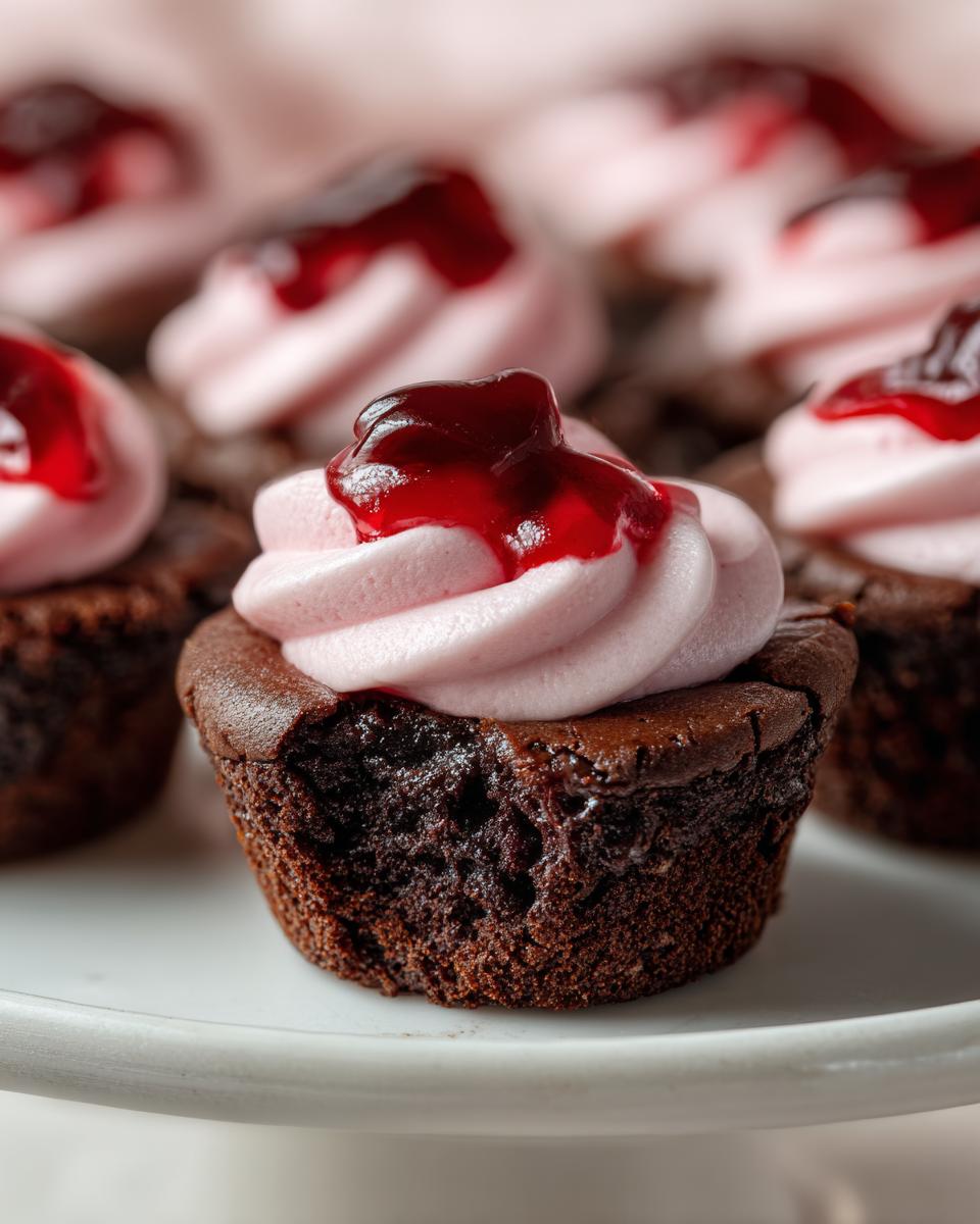 raspberry mousse mini brownie cups
