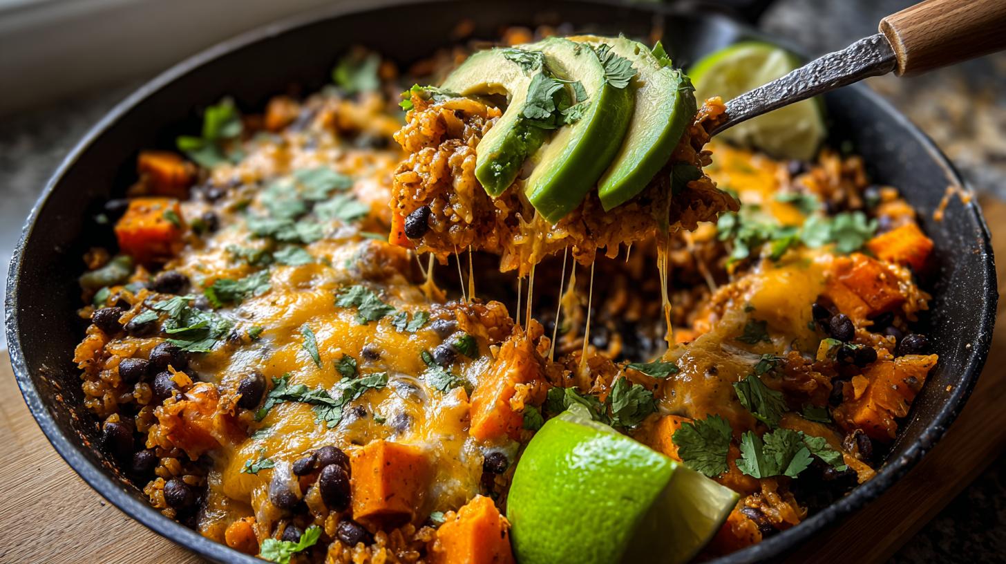 southwest sweet potato black bean and rice skillet