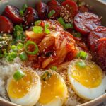 Korean sausage rice bowl