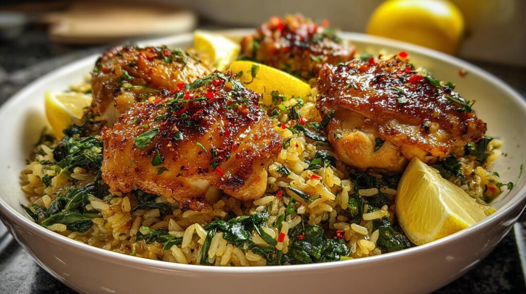 Lemon Garlic Chicken and Rice