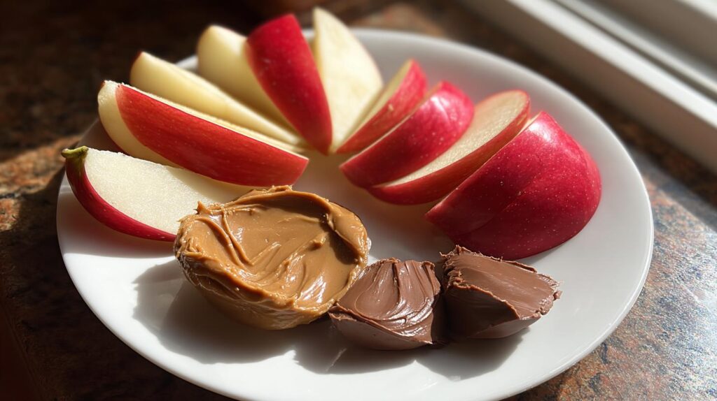 apple slices with peanut butter