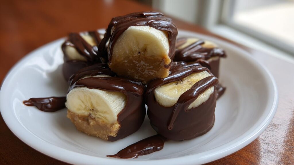 chocolate dipped banana bites