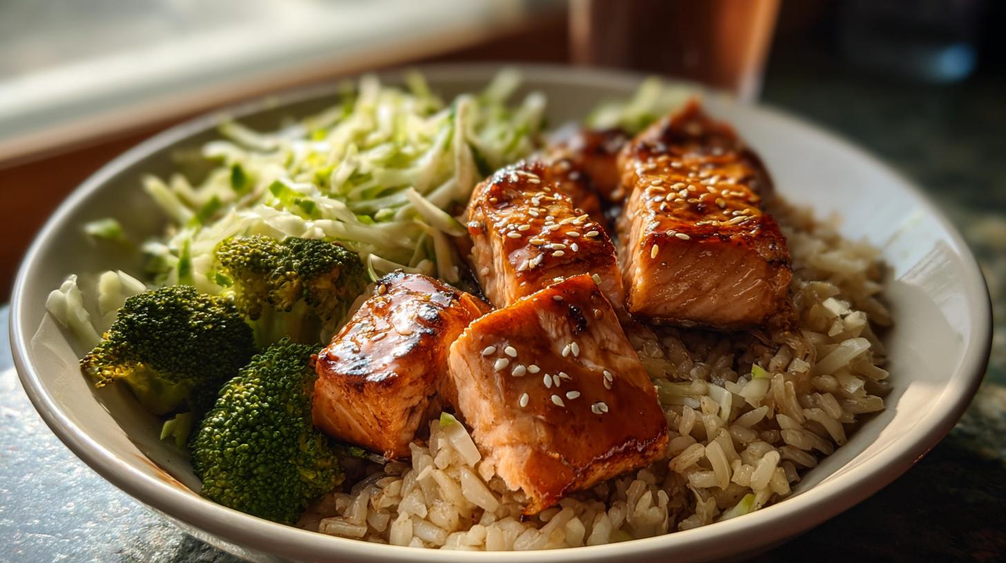 easy salmon rice bowl recipe