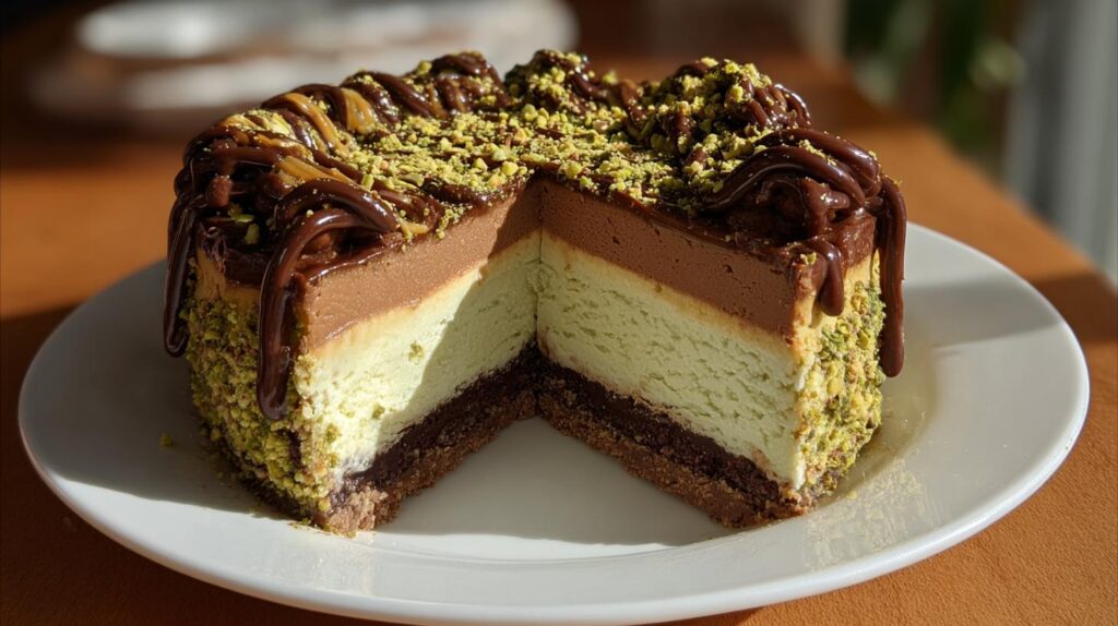 pistachio chocolate cheesecake