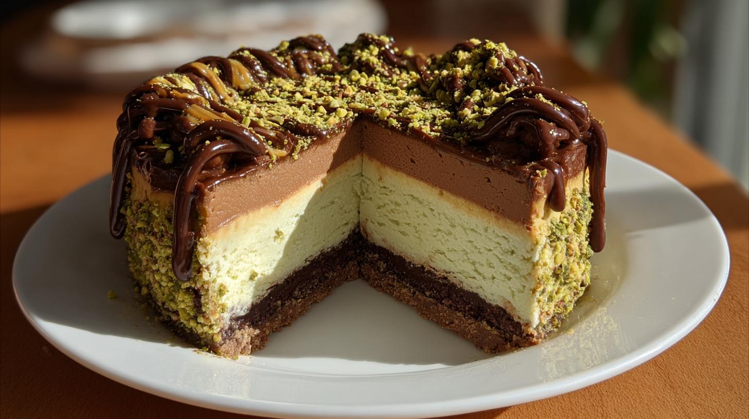pistachio chocolate cheesecake
