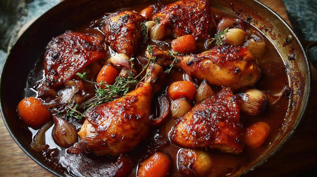red wine braised chicken legs