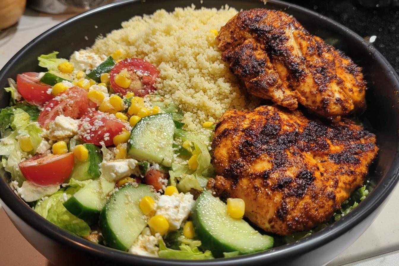 Grilled chicken couscous bowl