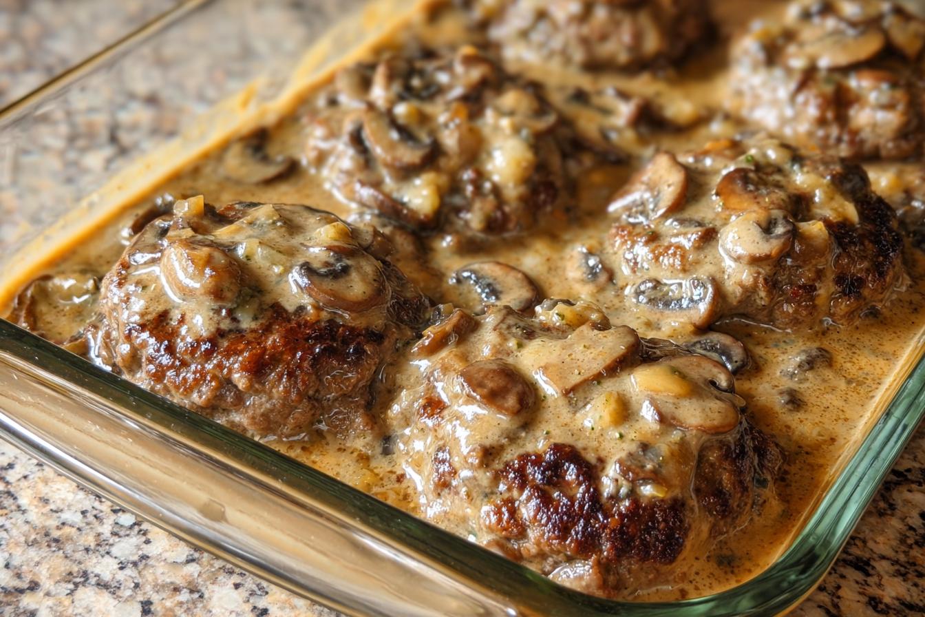 Salisbury steak with mushroom gravy