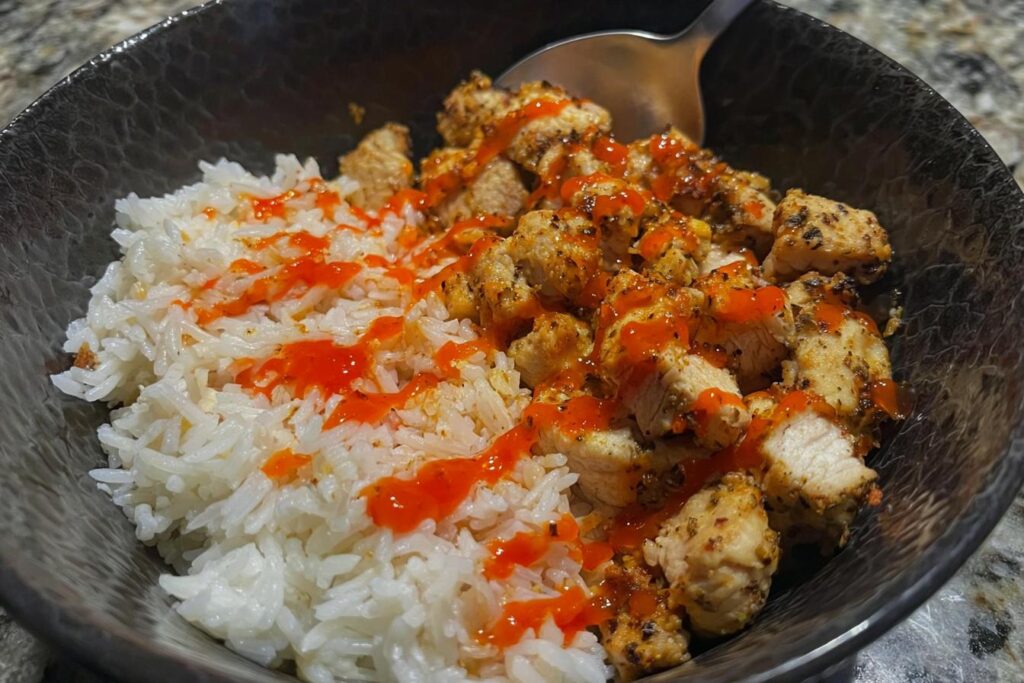 easy chicken rice bowl